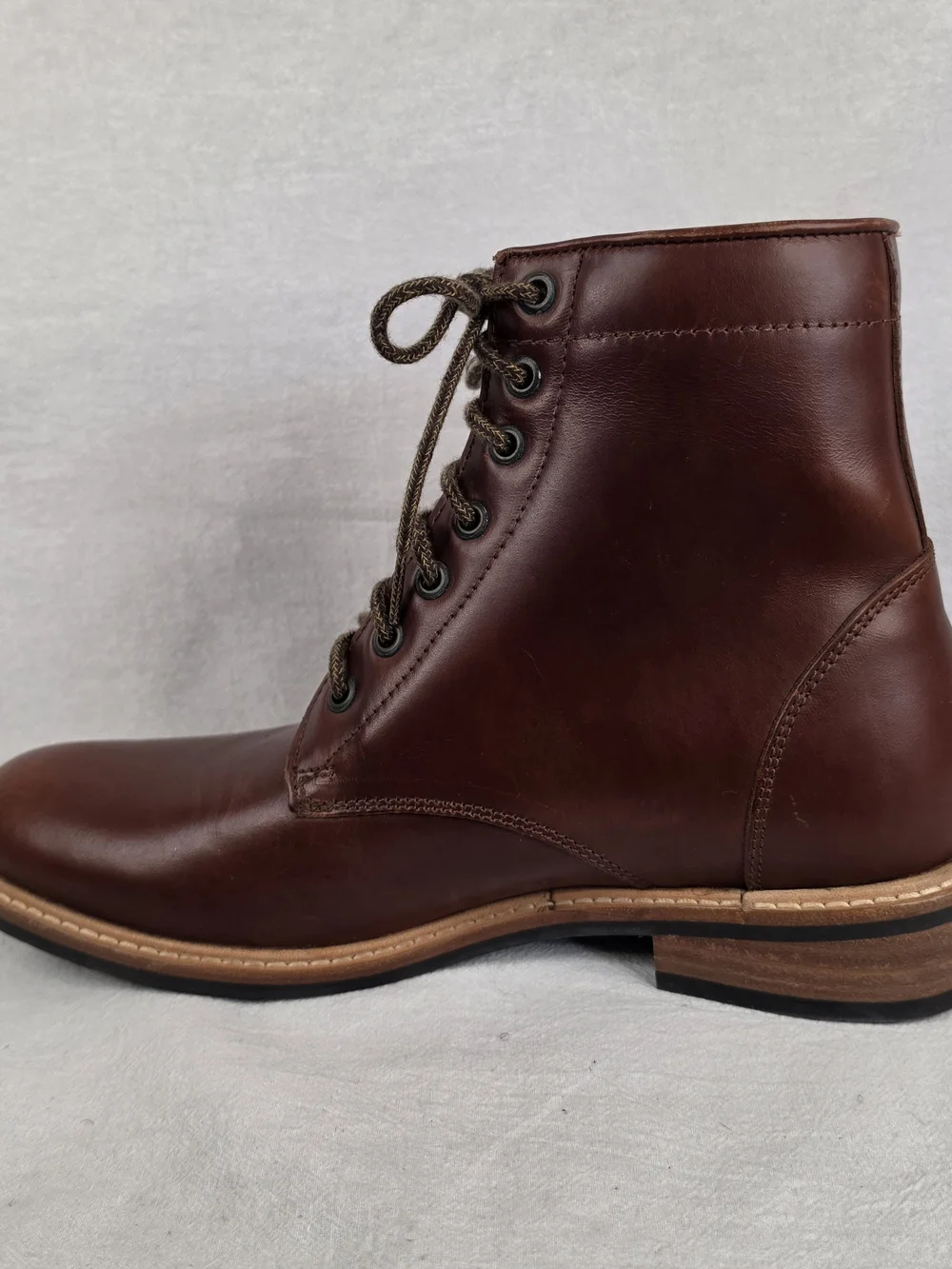 Nisolo Andres Everyday Boots Brandy Brown Leather Lace Up Mens 9